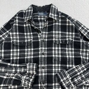 Polo Ralph Lauren Men's Classic Fit Green Plaid Flannel Workshirt Size XL